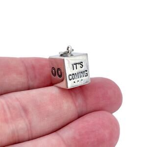 Vitnage Sterling Silver 925 Y2K Millennium Cube Pendant